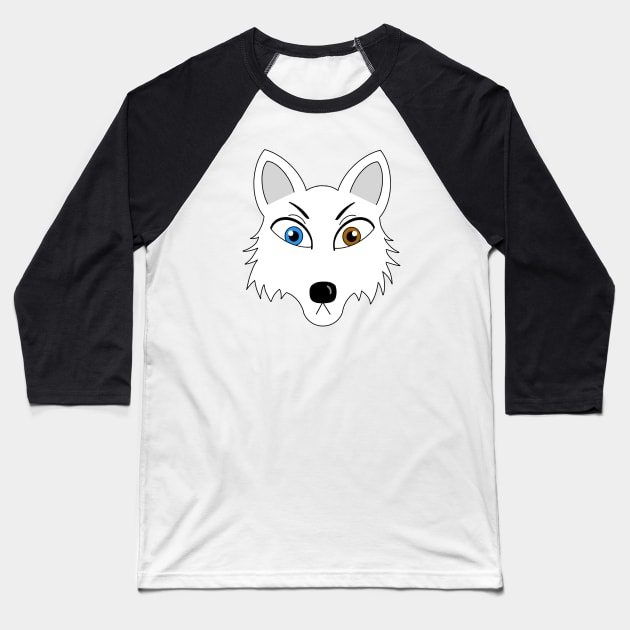 Arctic Fox Head Baseball T-Shirt by garciajey